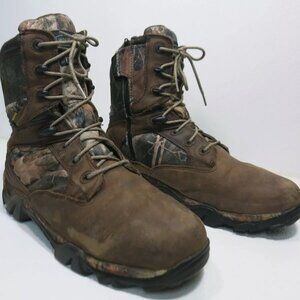 Wolverine Camo Camouflage Soft Toe Leather Canvas Boots Shoes Men's Hiking 10 M
